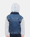 Denim Blue Long Fleece Sleeves Jacket