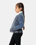 Denim Blue Sherpa Lined Kids Jacket