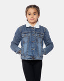 Denim Blue Sherpa Lined Kids Jacket