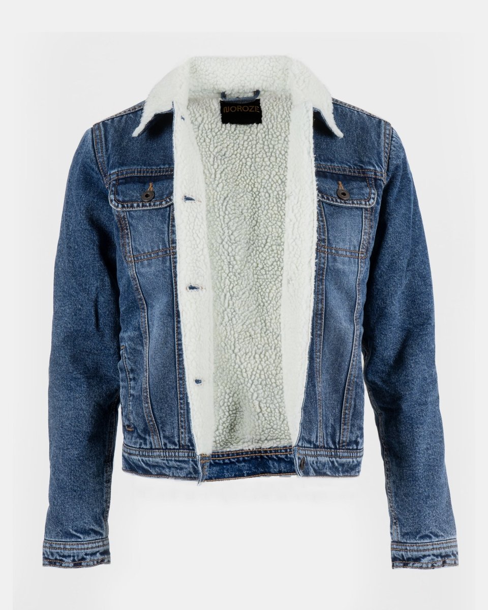 Denim Blue Sherpa Lined Kids Jacket