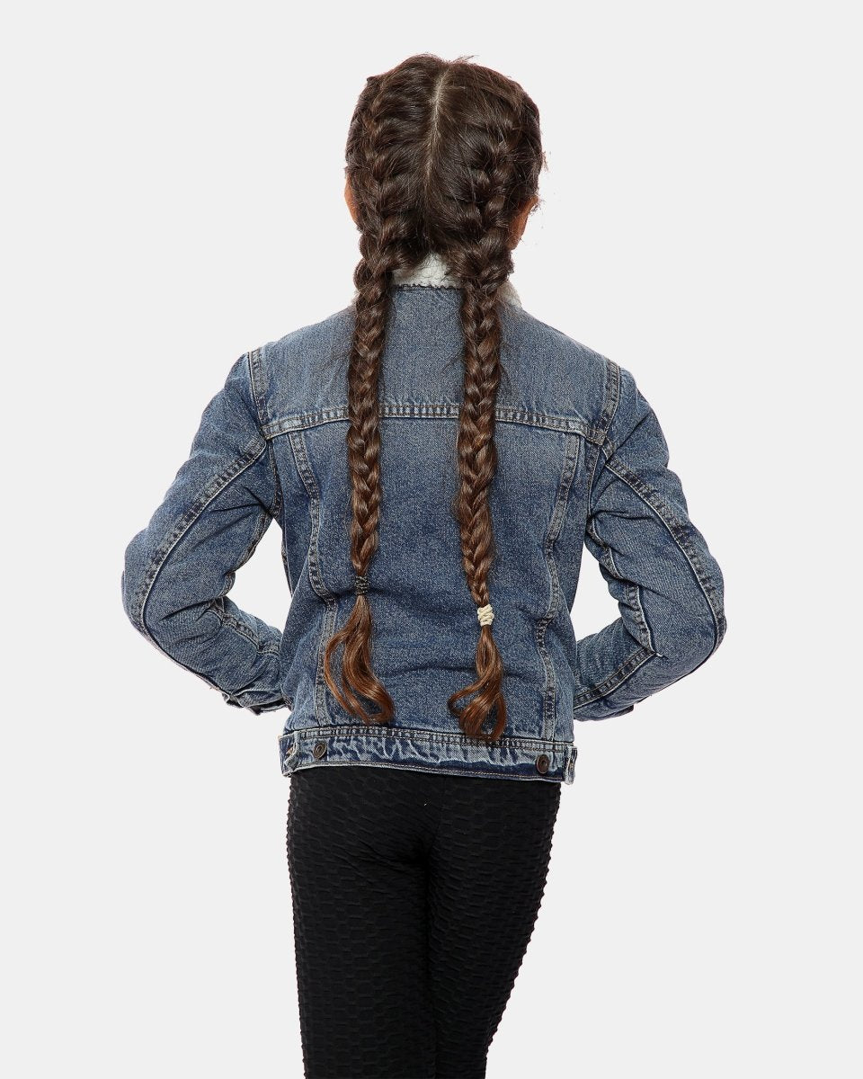 Denim Blue Sherpa Lined Kids Jacket