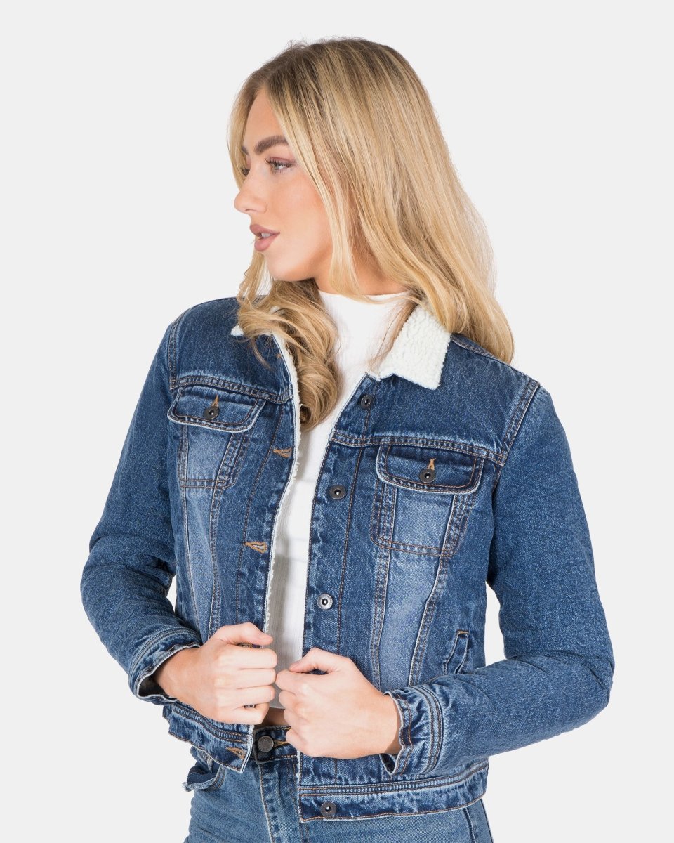 Denim Blue Sherpa Lining Premium Jacket