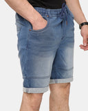 Denim Blue Shorts With Drawstring (Multi - Pockets)