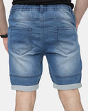 Denim Blue Shorts With Drawstring (Multi - Pockets)