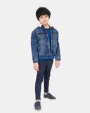 Denim Blue Trucker Long Sherpa Lined Jacket