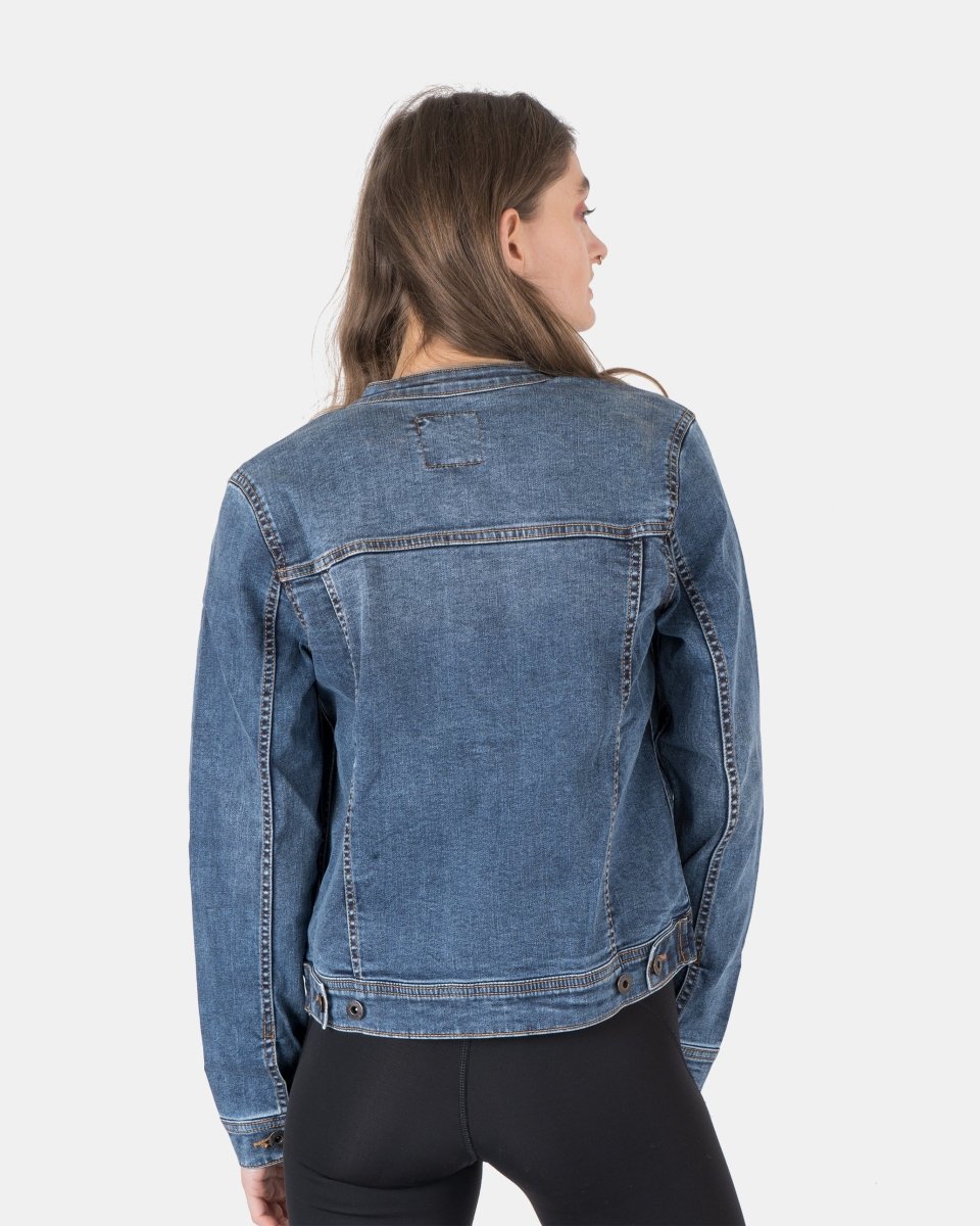 Denim Blue Womens Casual Biker Jacket