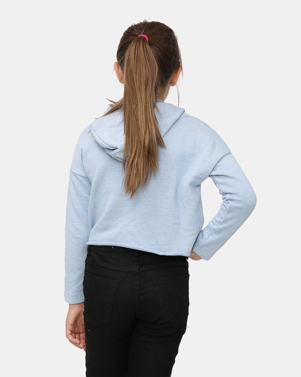 Dusk Blue Girl's Long - Sleeve Hoodie