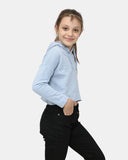 Dusk Blue Girl's Long - Sleeve Hoodie