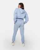 Dusky Blue Womens Ribbed Hem Tracksuit