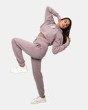 Dusky Pink Womens Crop Top Tracksuit