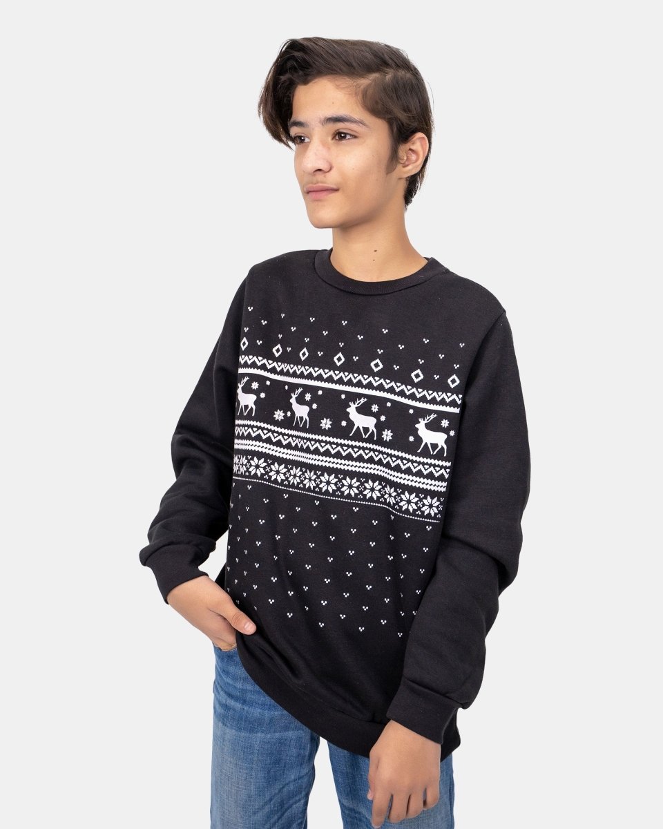 Fairisle Black Kids Christmas Jumper