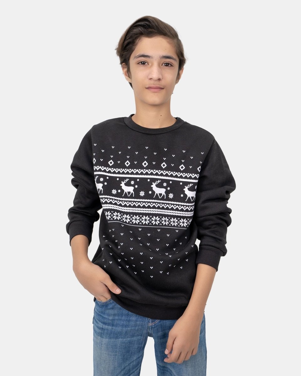 Fairisle Black Kids Christmas Jumper