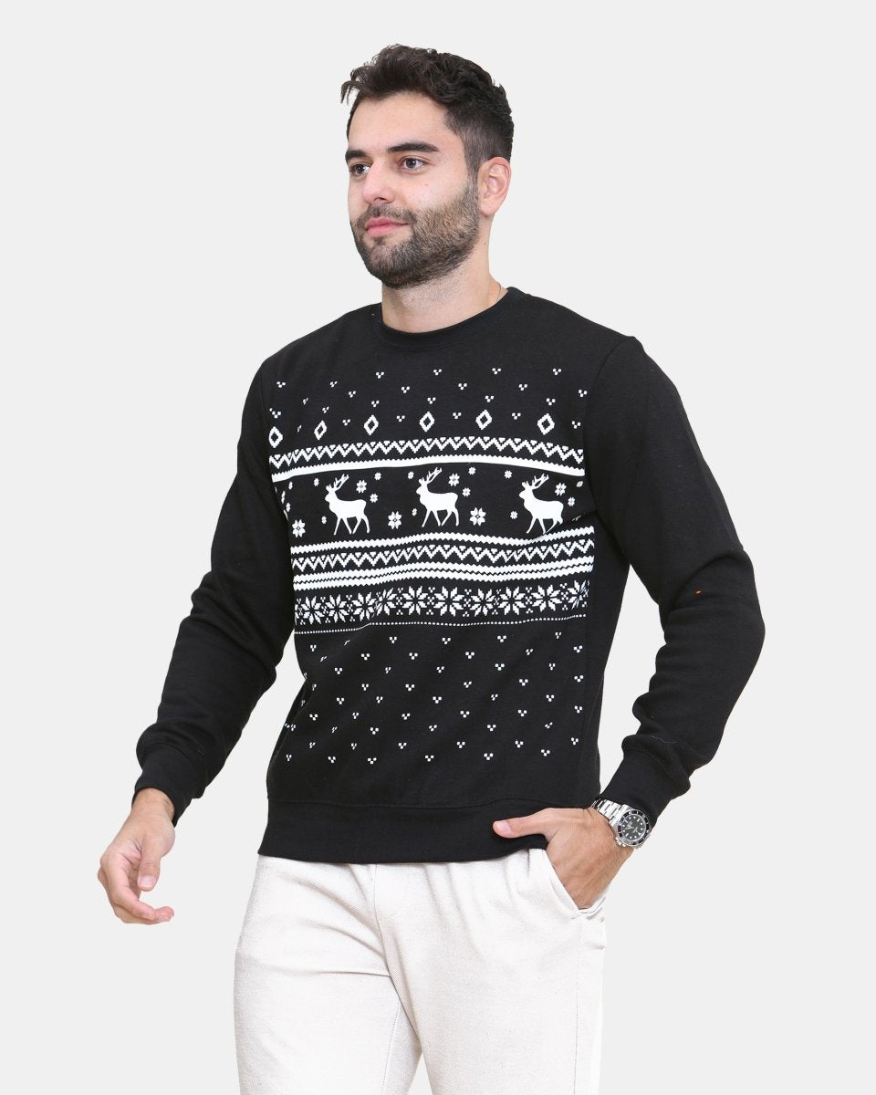 Fairisle Black Mens Christmas Jumper