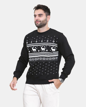 Fairisle Black Mens Christmas Jumper
