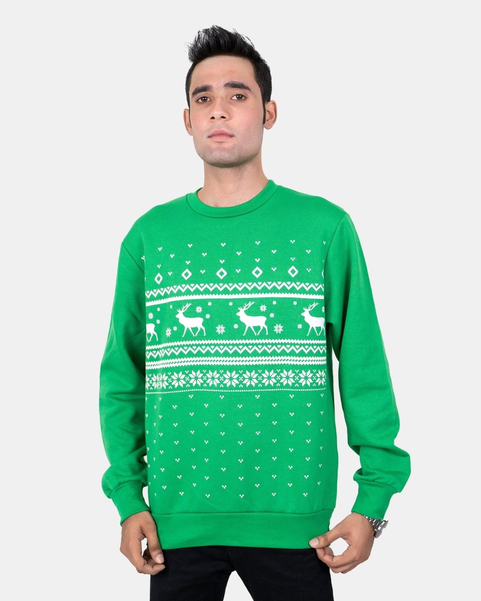 Fairisle Green Mens Christmas Jumper