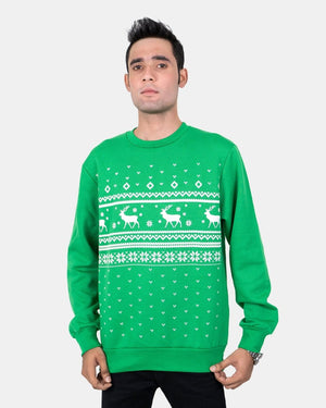 Fairisle Green Mens Christmas Jumper