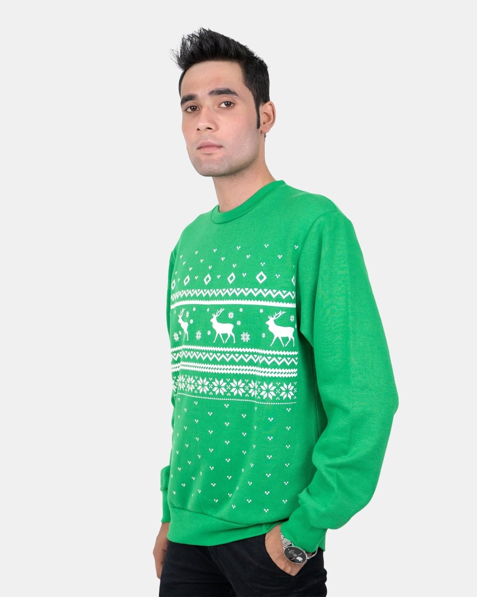Fairisle Green Mens Christmas Jumper