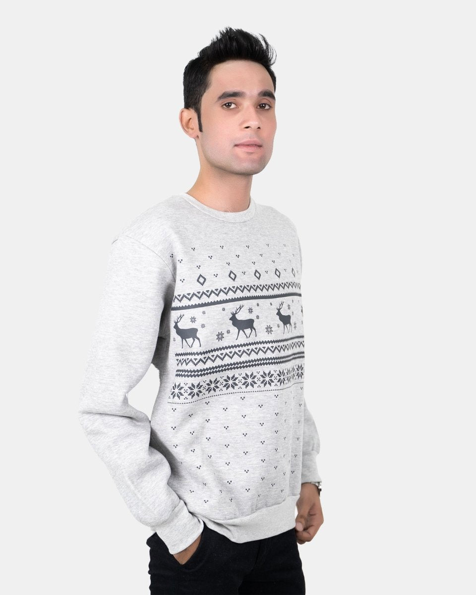 Fairisle Grey Mens Christmas Jumper