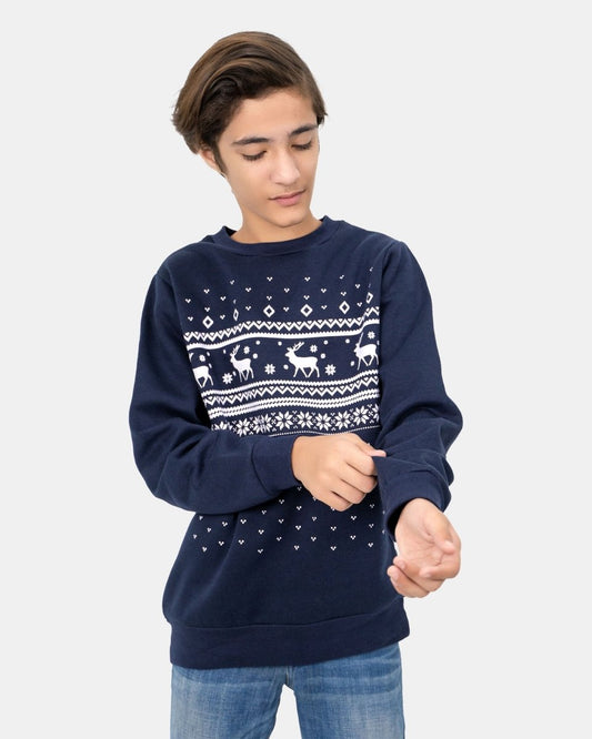 Fairisle Navy Kids Christmas Jumper