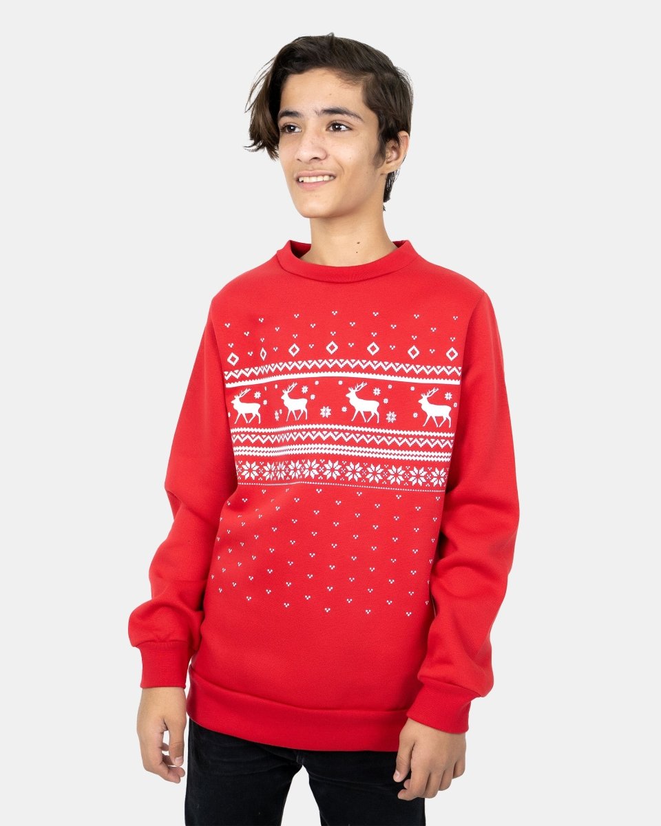 Fairisle Red Kids Christmas Jumper
