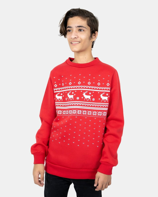 Fairisle Red Kids Christmas Jumper