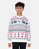 Fairisle Reindeer Cream Kids Xmas Jumper