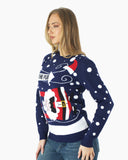 Santa To the Pub Navy Pullover Womens Jumper