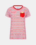 Floral Pocket Stripe Red Kids T-Shirt