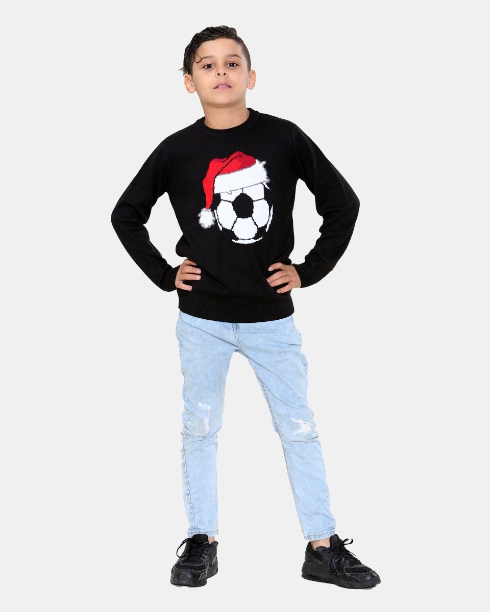 Football Black Kids Christmas Jumper