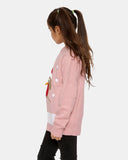 Girls Bird Pink Christmas Jumper