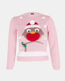 Girls Bird Pink Christmas Jumper