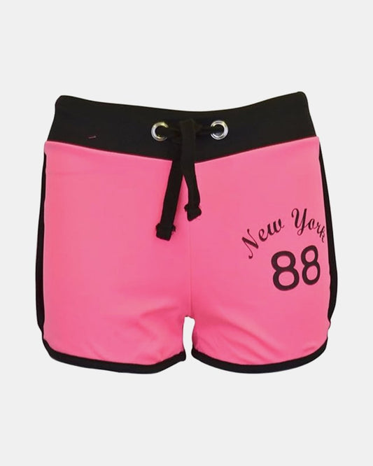 Girls Pink New York Print Shorts