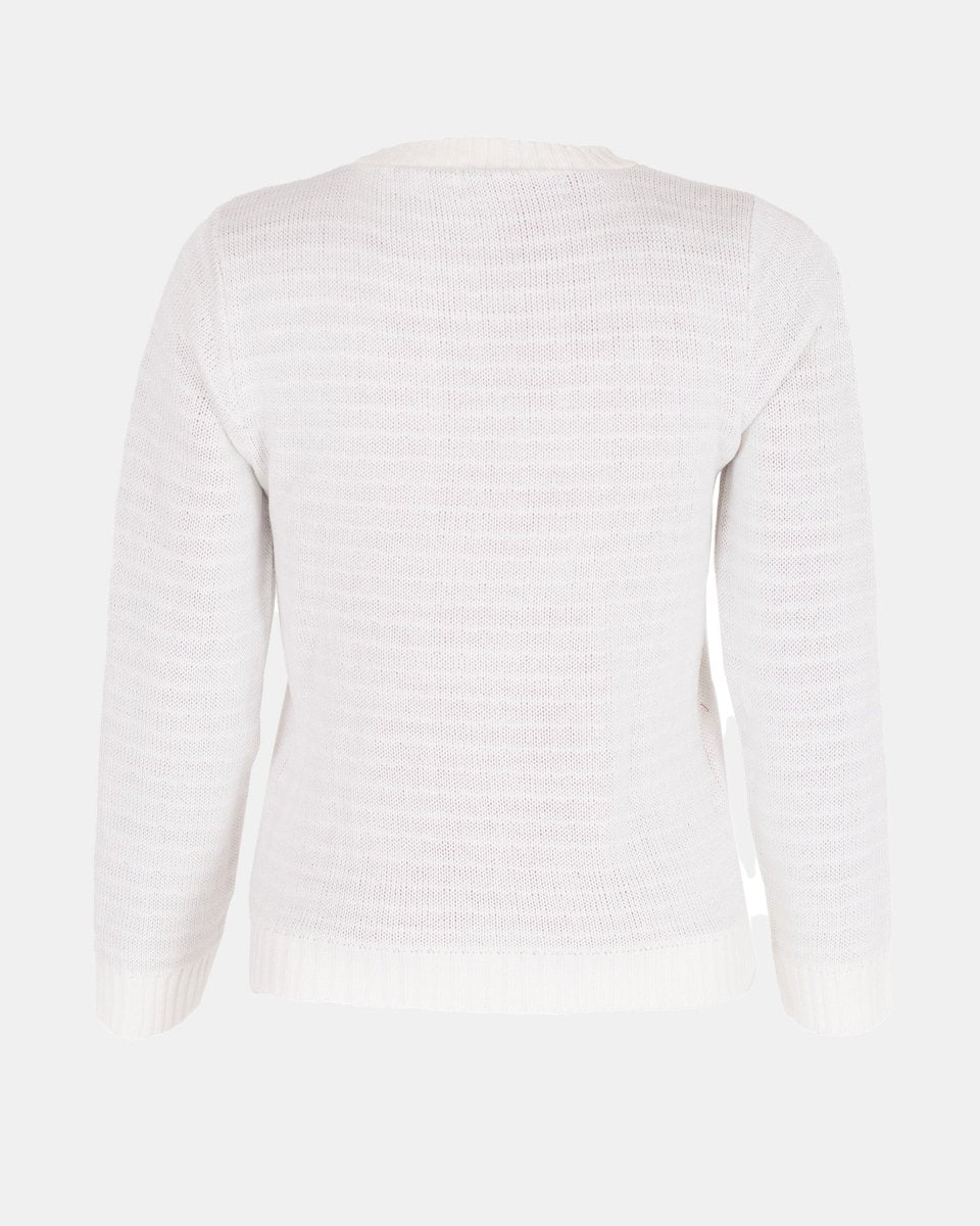 Girls Reindeer Beige Christmas Jumper