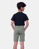 Green Plain Cotton Drawstring Short
