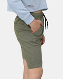 Green Plain Cotton Drawstring Short