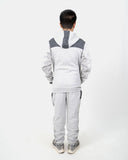 Grey Black Contrast Kids Tracksuit