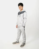 Grey Black Contrast Kids Tracksuit