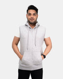 Grey Casual Zip - Up Men's Hoodie