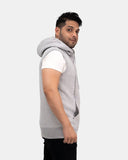 Grey Casual Zip - Up Men's Hoodie