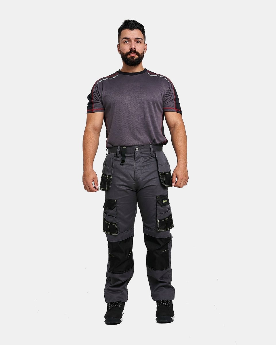 Grey Heavy - Duty Cargo Work Trouser