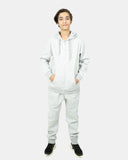 Grey Kids Plain Hooded Tracksuit