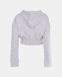 Grey Ladies Zip - Crop Hoodie