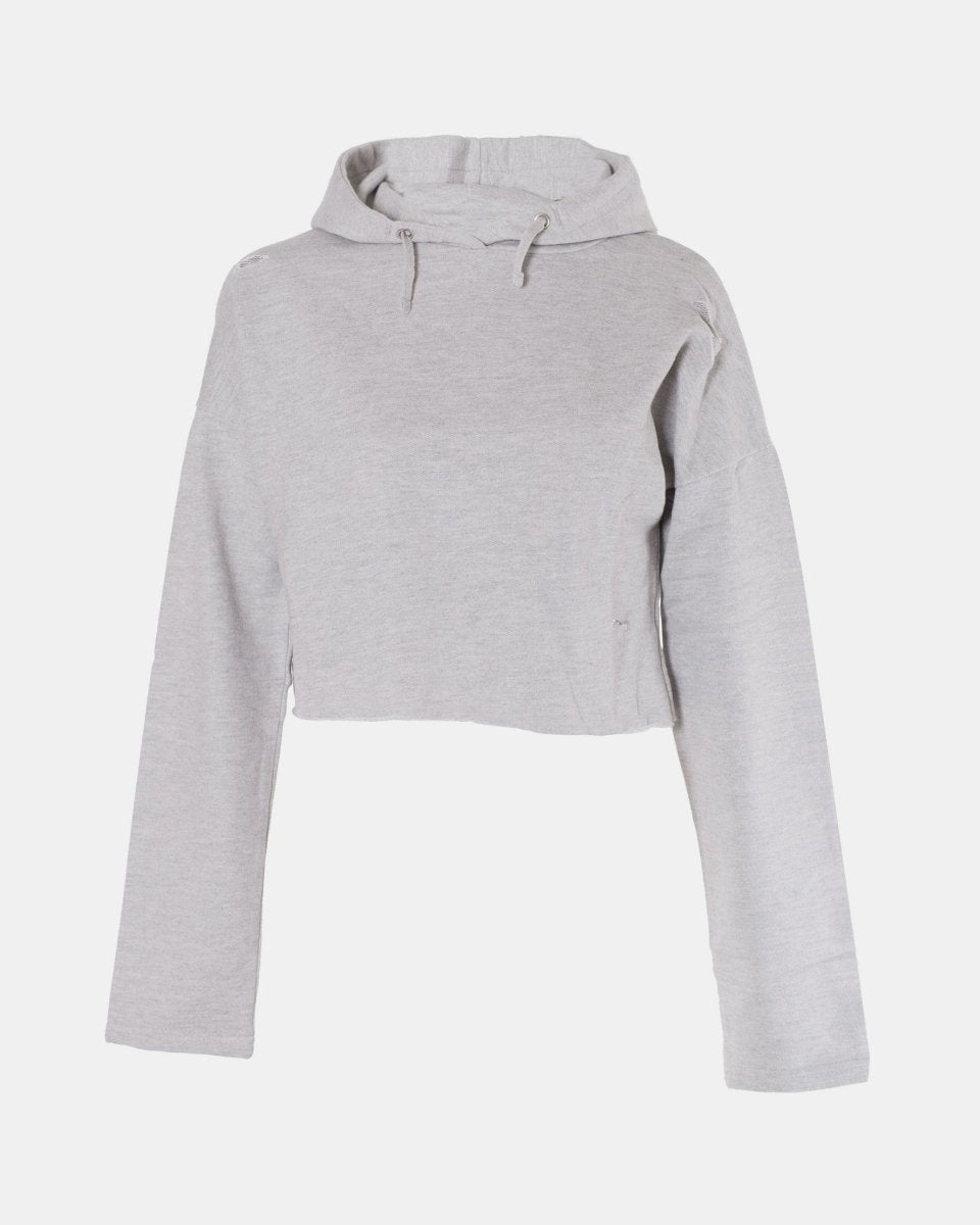 Grey Marl Girl's Long - Sleeve Hoodie