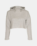 Grey Marl Girls Plain Crop Hoodie