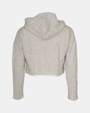 Grey Marl Girls Plain Crop Hoodie