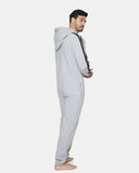 Grey Men's Plain Contrast Sleeve Onesie