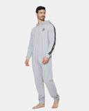 Grey Men's Plain Contrast Sleeve Onesie