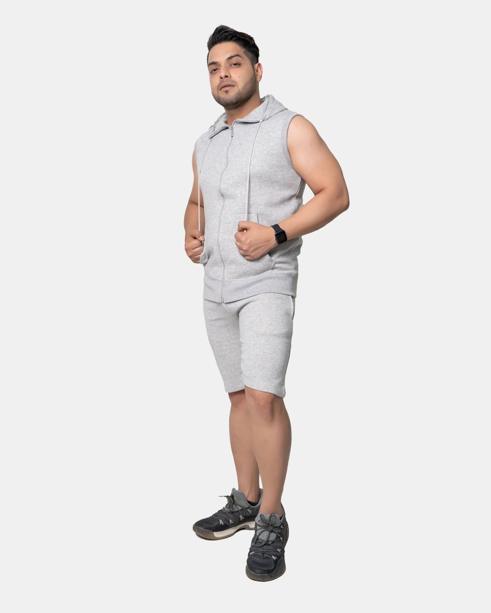 Grey Mens S - Less Short Tracksuit Set