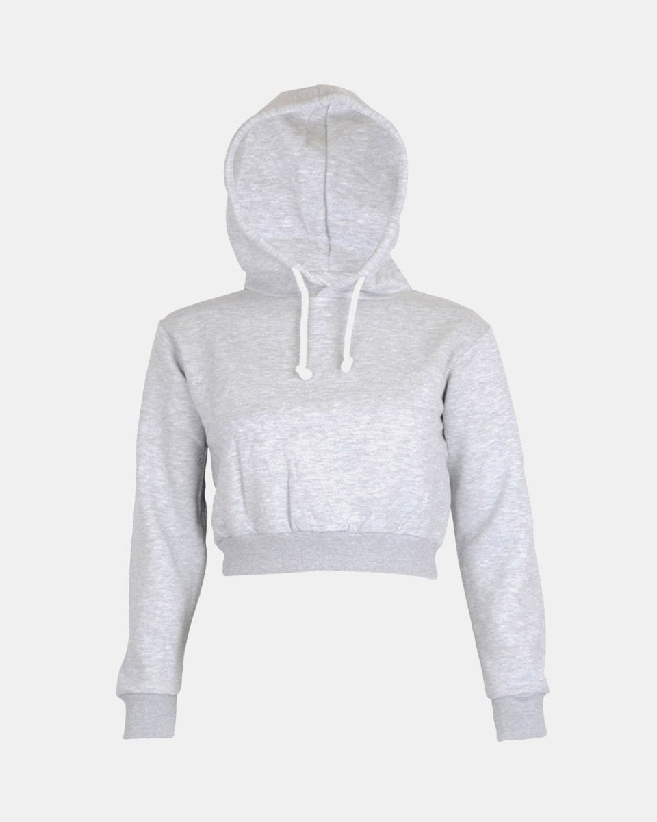 Grey Women's Plain Long - Sleeve Hoodie