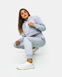 Grey Womens Ribbed Hem Tracksuit